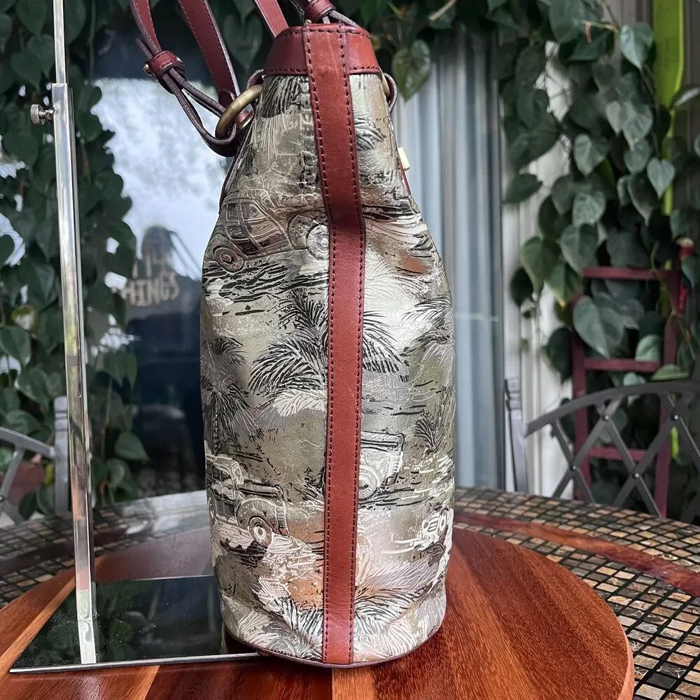 Brahmin RARE Limited Edition Jessie Vintage Copacabana Metallic Leather Tote